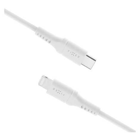 Nabíjecí a datový kabel FIXED Liquid silicone s konektory USB-C/Lightning a podporou PD, 2m, MFI