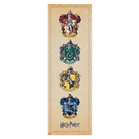 Plakát, Obraz - Harry Potter - House Crests, 53 × 158 cm