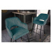 LuxD Designová barová židle Laney petrolejový samet