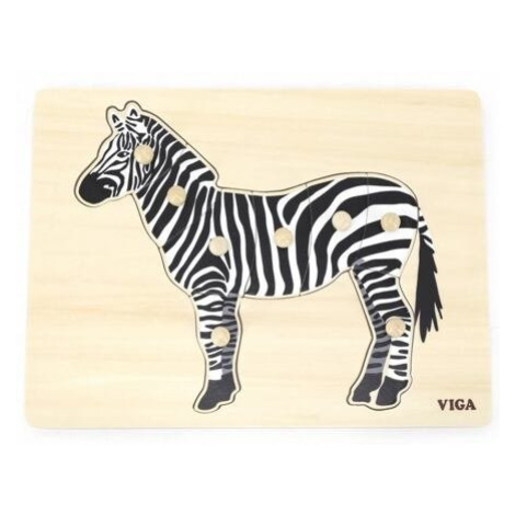 Viga Dřevěná montessori vkládačka - zebra