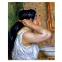 Obrazová reprodukce Girl Combing her Hair, 1907-8, Pierre Auguste Renoir, 30 × 40 cm