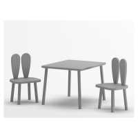 ELIS DESIGN Dětský stolek a židle Zaječí ouška - šedá