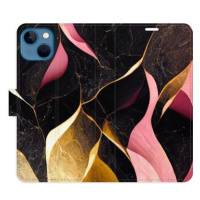 iSaprio flip pouzdro Gold Pink Marble 02 pro iPhone 13
