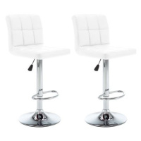 Barové stoličky 2 ks bílé umělá kůže, 323633