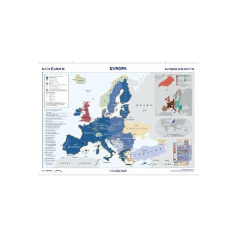Evropa - Evropská unie a NATO 1:5 000 000 nástěnná mapa Kartografie Praha