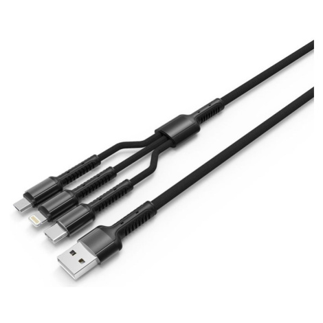 COLORWAY datový kabel 3v1USB - lightning+micro+C 1,2m