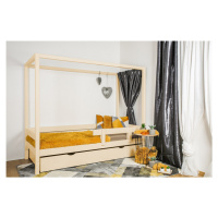 Vyspimese.CZ Dětská postel Míša se zábranou-jeden šuplík Rozměr: 90x200 cm, Barva: lak