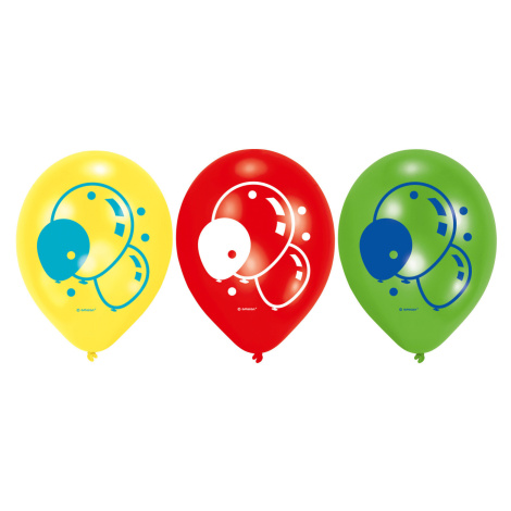 Amscan Latexové balóny mix - červená, zelená, žlutá 6 ks