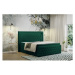 Čalouněná postel CESAR včetně úložného prostoru 200x200 cm Zelená