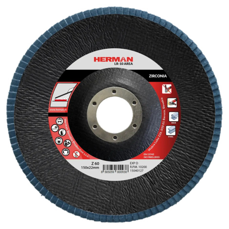 Lamelový kotouč HERMAN LR-10 Area 150mm | P60 | zirconia