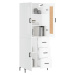 vidaXL Skříň highboard lesklá bílá 69,5 x 34 x 180 cm kompozitní dřevo