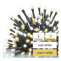 EMOS LED vánoční řetěz, 12 m, venkovní i vnitřní, teplá/studená bílá, časovač