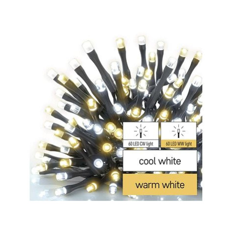 EMOS LED vánoční řetěz, 12 m, venkovní i vnitřní, teplá/studená bílá, časovač