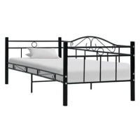 SHUMEE rám denní postele 90 × 200 cm, kovový, černý