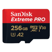 Paměťová karta SANDISK EXTREME PRO microSDXC 256GB 200/140 MB/s UHS-I U3 (SDSQXCD-256G-GN6MA)