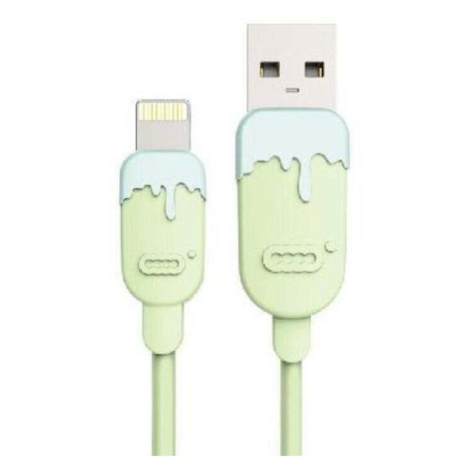 Kabel Lightning na USB, gumový, 1,5m, CC, zelená/modrá Olpran