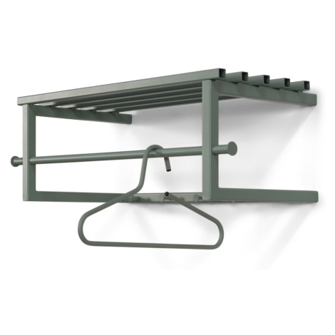 Zeleno-šedý kovový nástěnný věšák s poličkou Marco – Spinder Design