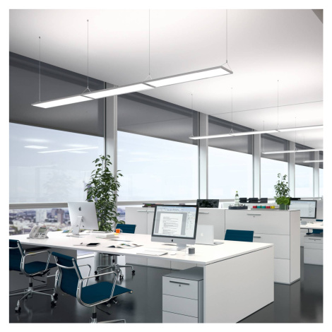Waldmann LED závěsné světlo IDOO pro kanceláře 49 W stříbro