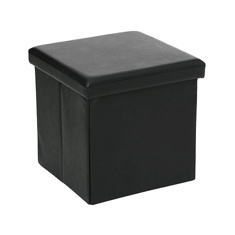 Atmosphera Taburet s úložným prostorem, 2v1, eko kůže, 38 × 38 × 38 cm, černá