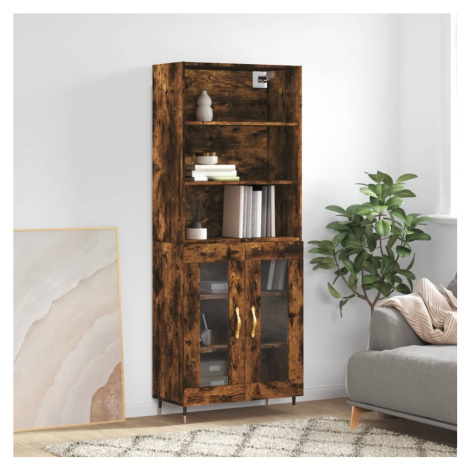 vidaXL Skříň highboard kouřový dub 69,5 x 34 x 180 cm kompozitní dřevo