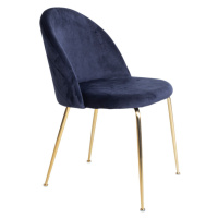 Norddan Designová židle Ernesto, modrá / mosaz