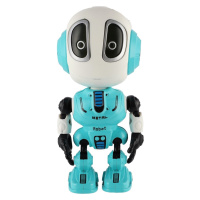 Teddies Robot ECHO opakující věty, 12 cm, kov, se zvukem a světlem