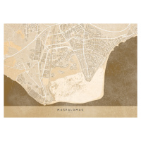 Mapa Sepia vintage map of Maspalomas, Blursbyai, (40 x 30 cm)