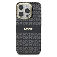 Zadní kryt DKNY PC/TPU Repeat Pattern Tonal Stripe Magsafe pro Apple iPhone 16 Pro, černá