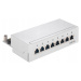 Patch panel CAT6A 8-portů mini/stolní šedý