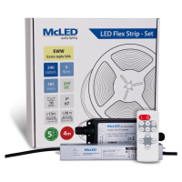 McLED LED pásek - sada 4 m + Přijímač Nano IP67, 240 LED/m, EWW, 6 W/m, DC 24V, 485 lm/m, CRI90,