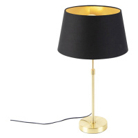 Stolní lampa zlatá / mosazná s odstínem černé se zlatem 32 cm - Parte