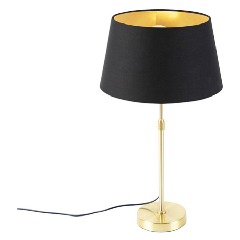 Stolní lampa zlatá / mosazná s odstínem černé se zlatem 32 cm - Parte QAZQA