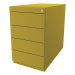 BISLEY Stacionární kontejner Note™, se 4 univerzálními zásuvkami, hloubka 775 mm, žlutá