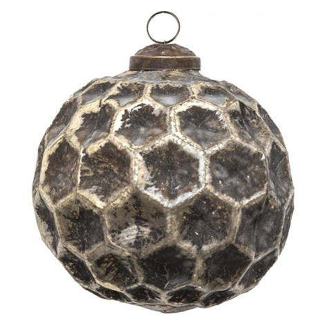 Měděná antik skleněná ozdoba Hexagon Copper M – 10x10 cm Clayre & Eef