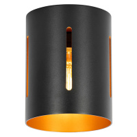Designové stropní svítidlo černé se zlatým vnitřkem - Yana
