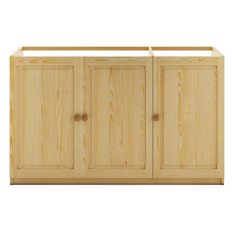 Dřevěná kuchyňská dolní dřezová skříňka NGADI, šíře 120 cm, masiv borovice, moření: … Drewmax