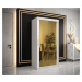 Šatní skříň Abi Golden T3 Barva korpusu: Bílá, Rozměry: 200 cm, Dveře: Černý Marmur + zlaté zrca