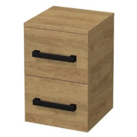 Koupelnová skříňka nízká s černou úchytkou SAT Cube Way 32,5x63x20 cm dub Hickory mat CUBE3CN32D