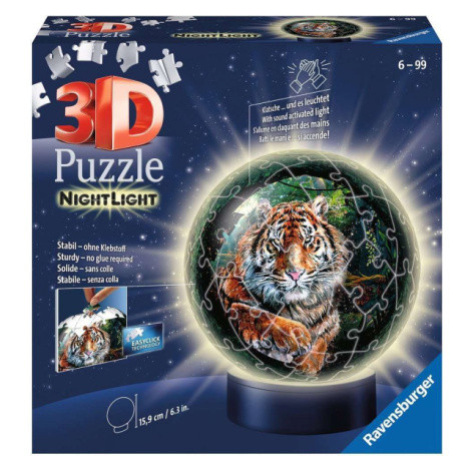 RAVENSBURGER 3D Svítící puzzleball Tygr 72 dílků 139065