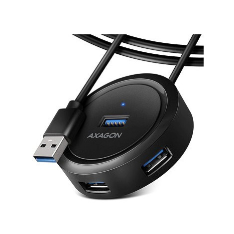 AXAGON HUE-P1AL ROUND Hub, USB-C 5Gbps, 4x USB-A, micro USB power IN, USB-A cable 1.2 m