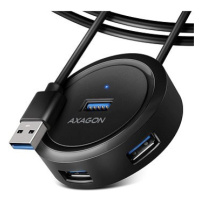 AXAGON HUE-P1AL ROUND Hub, USB-C 5Gbps, 4x USB-A, micro USB power IN, USB-A cable 1.2 m