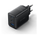 Vention 3-Port USB (C + C + A) GaN Charger (65W/65W/30W) EU-Plug Black