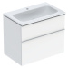 Geberit iCon - Skříňka s umyvadlem, 75x48x63 cm, 2 zásuvky, KeraTect, lesklá bílá 502.332.01.1