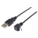 PremiumCord Kabel micro USB 2.0, A-B, konektor do úhlu 90° 1.8m (černý)