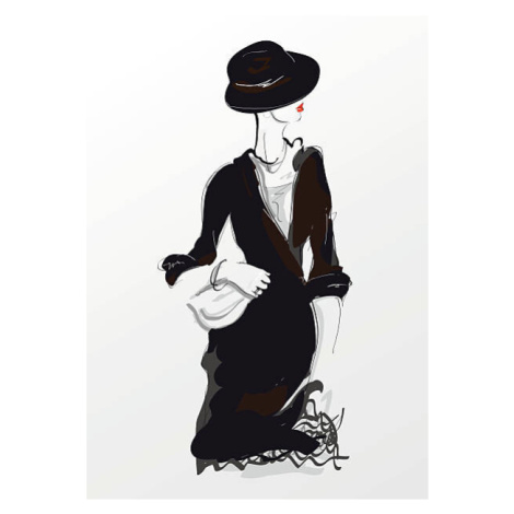 Ilustrace Fashion girl in sketch-style, Verlen4418, 30 × 40 cm