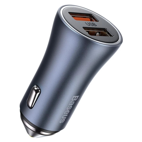 Nabíječka do auta Baseus Golden Contactor Pro car charger, 2x USB, QC SCP, 40W (gray) (695315620