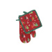 Vánoční kuchyňský set vánoční rukavice/chňapka HOLY TREE 19x30 cm/20X20 cm 100% bavlna Balení 2 