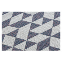 Kusový koberec Sion Sisal Triangles 22373 ecru/blue-pink – na ven i na doma 200x290 cm