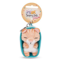 NICI 48837 Plyšová klíčenka Sleeping Pets kočka 8cm hnědá s pruhy