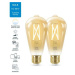 WiZ SET 2x LED žárovka E27 ST64 Filmant amber 6,7W (50W) 640lm 2000-5000K IP20, stmívatelné